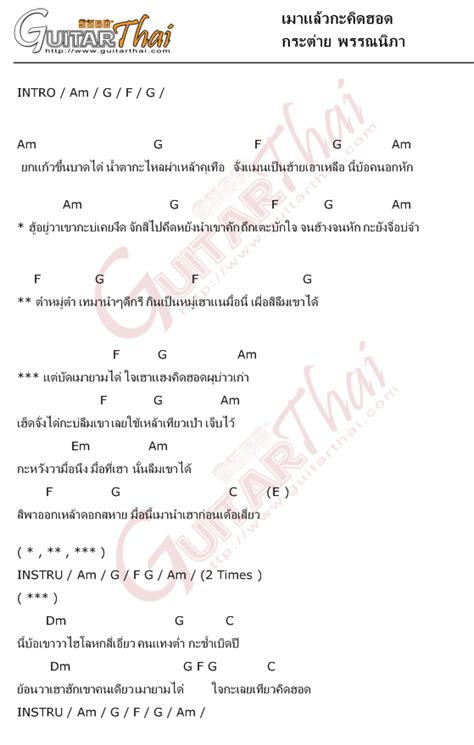 เเละเป็นที่ทราบกันดีว่า กระต่าย พรรณนิภา นั้นเริ่มเข้าสู่วงการด้วยการทำเพลงเองลงใน youtube โดยมีเพลงแรกคือ อยากโดนอ้ายกอด , ฝากชีวิตให้เธอ. คอร์ด เมาแล้วกะคิดฮอด กระต่าย พรรณนิภา | คอร์ดเพลง กีตาร์ ...