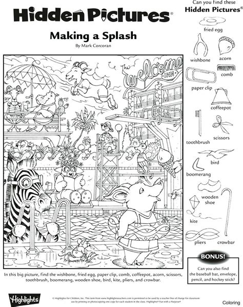 Find The Hidden Objects Worksheet