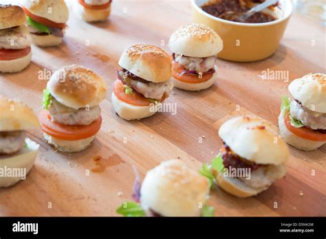 Mini Hamburgers Mini Burgers Party Food Finger Food Stock Photo Alamy
