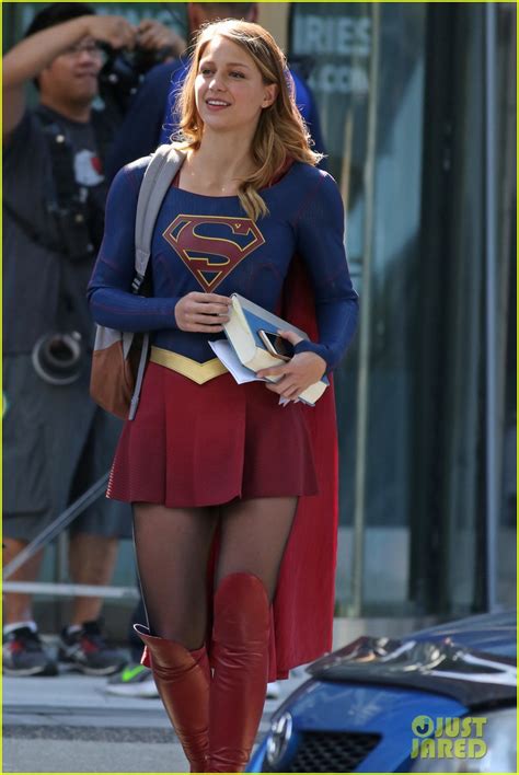 Melissa Benoist Is All Smiles While Filming Supergirl Photo