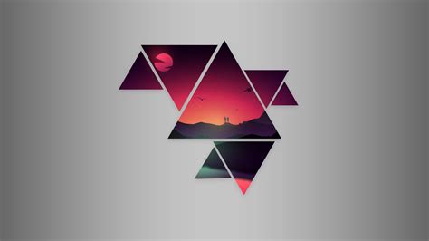 Wallpaper 2560x1440 Px Abstract Sunset Triangle 2560x1440
