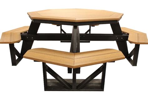 Outdoor Octagon Picnic Table Antique Mahogany And Black 13273