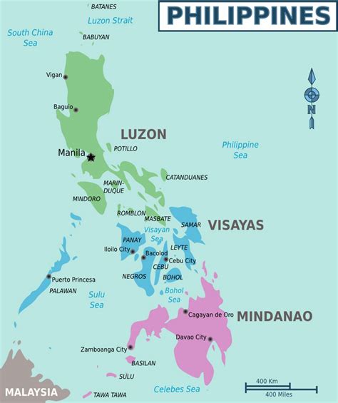 Detailed Regions Map Of Philippines Philippines Asia Mapsland