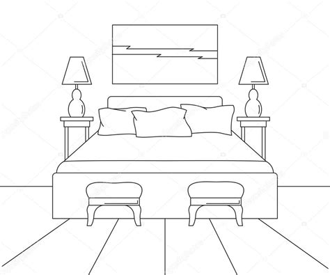 Bedroom Outline Drawing Bedroom Drawing Bed Pencil Dream Interior