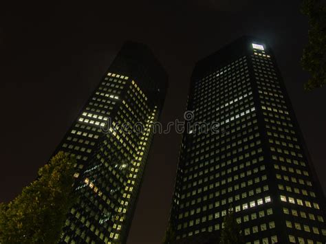 Urban Lights At Night In Frankfurt Germany Stock Image Image Of
