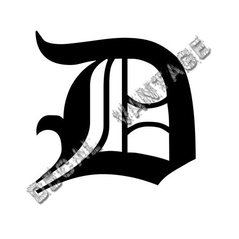 Old English D Letter Initial Vinyl Sticker Decal Font Diploma Choose