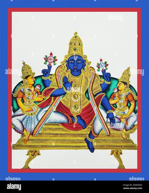 Four Armed Vishnu Sits In Lalitasana Stock Photo Alamy