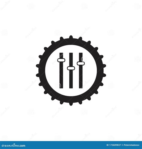 Customization Icon Gear Wheel With Setting Vector Illustration On
