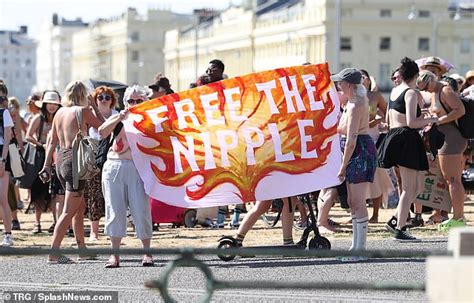 Hundreds Strip Off For Free The Nipple Protest On Brighton Beach To Challenge Double