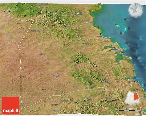 Satellite Panoramic Map Of Kilwa