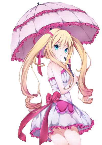 Kawaii Anime Girl W Umbrella Render By Shidangao