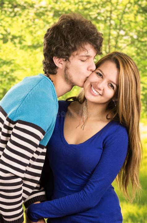 Young Couple Showing Their Love For Camera Posing Stock Photo Image