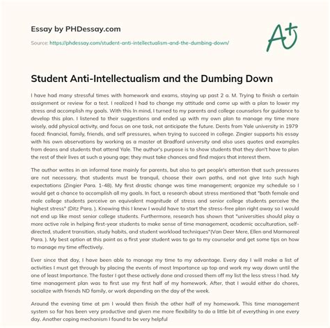 Student Anti Intellectualism And The Dumbing Down