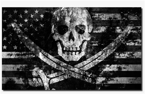 American High Seas Raider Flag Decal Jolly Roger Pirate Flag Skull