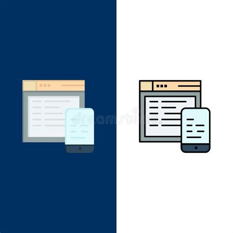 Responsive Design Website Mobile Icons Flat And Line Filled Icon