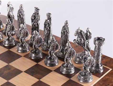 Pewter Medieval Chess Set Chess House