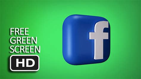Free Green Screen 3d Facebook Logo Spinning Loop Youtube