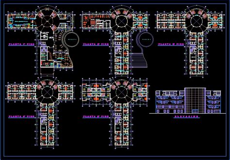 Star Hotel Layout Plan And Elevations Autocad File Dwg Plan Hotel