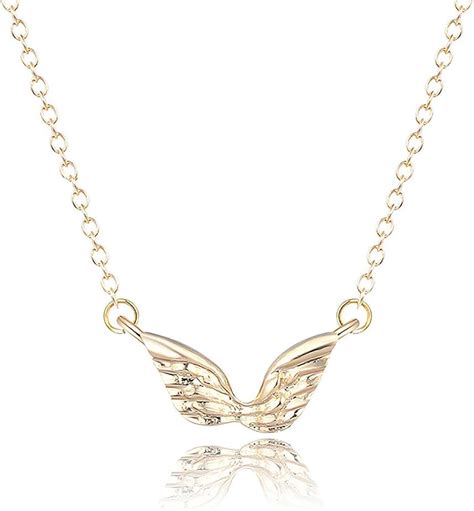 Fashion Alloy Angel Wings Necklace Simple 14k Gold Silver Pendant