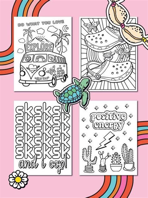 Vsco Girl Coloring Book Etsy In 2020 Coloring Books Cute Coloring