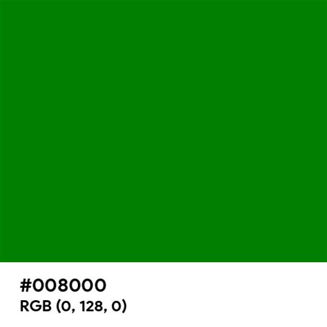 Green Color Hex Code Is 008000