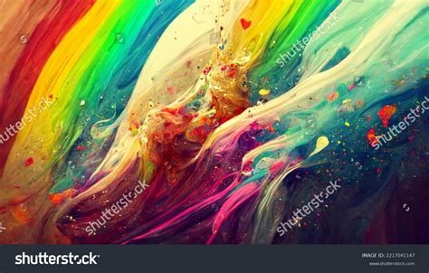 Rainbow Color Paint Splash Background Wallpaper Stock Illustration
