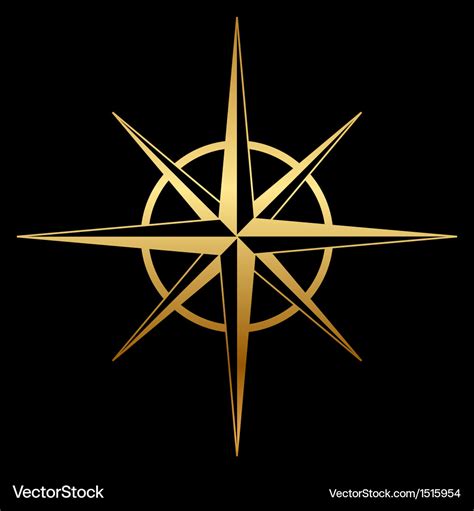 Gold Compass Icon Royalty Free Vector Image Vectorstock