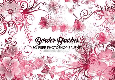 20 Flower Border Brushes For Photoshop Flower Border Photoshop