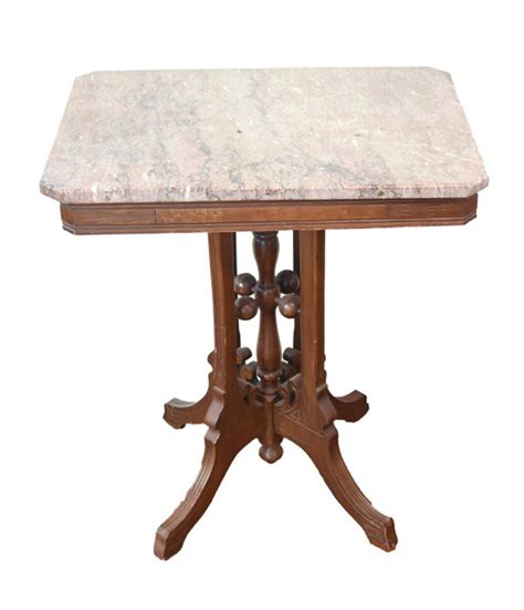 Bid Now Antique 19th C Marble Top Victorian End Table Antique 19th C