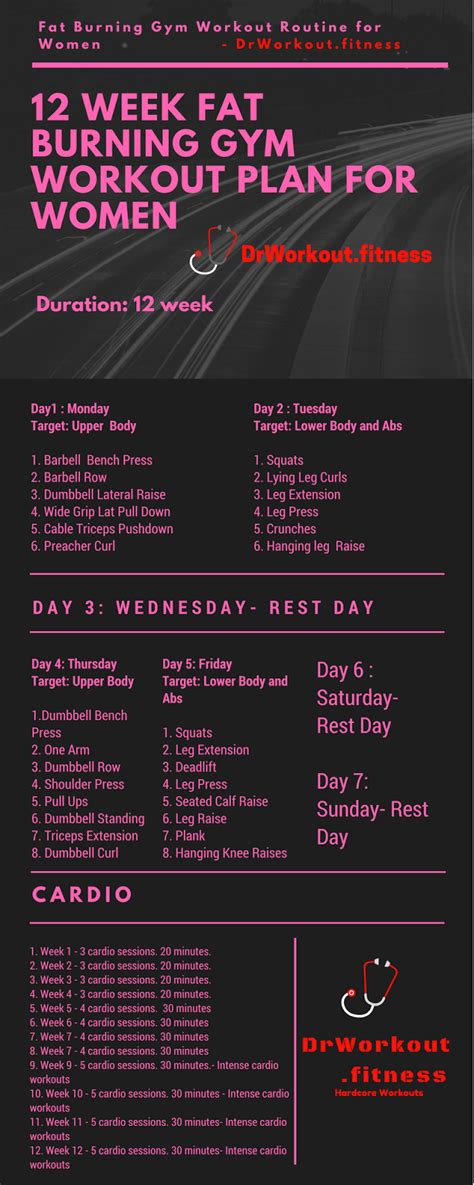 Fat Loss Gym Workout Plan for Women - 12 Week Exercise Program ...