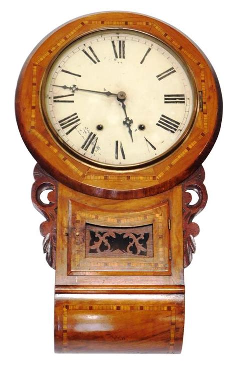 Lot Clock Anglo American Wall Clock With English Case C 1870 New Haven Movement Ornately