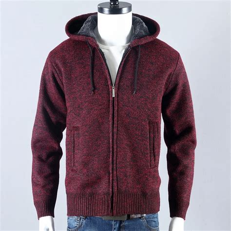Thick Velvet Sweater Men Winter Jacket Cotton Hooded Fur Jacket Mens