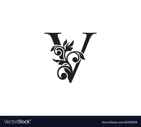 Vintage Letter V Logo Classic V Letter Design Vector Image