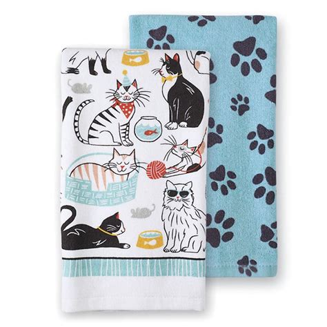 Cat Kitchen Towels Set Of 2 General Store Casual Clothing