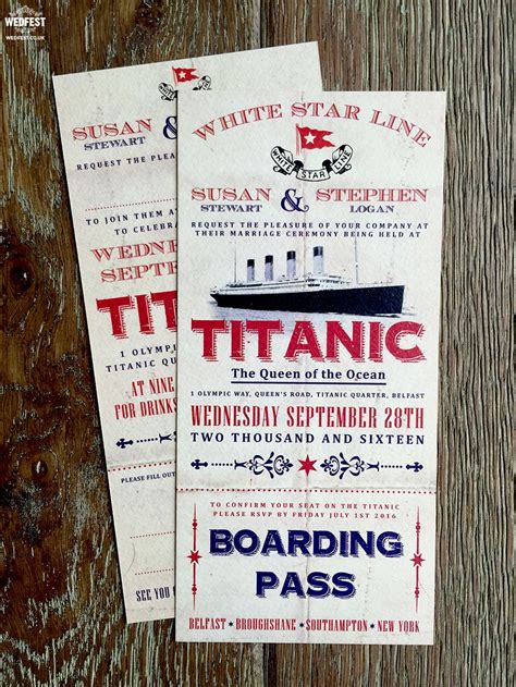 Titanic Ticket Wedding Invitation Rms Titanic Titanic Wedding Titanic History Titanic Cake
