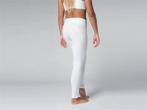 Yoga Legging 95 coton Bio et 5 Lycra Blanc Vêtements de yoga Femme