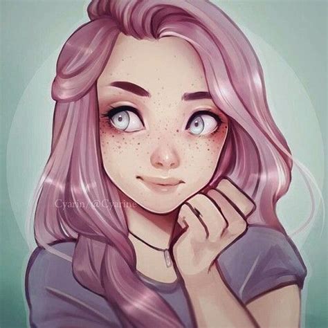 Cute Pink Hair Girl Ilustrácie Obrázky Grafika