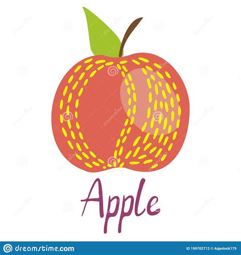 Isolated Vector Illustration Abstract Silhouette Of Colorful Red Apple