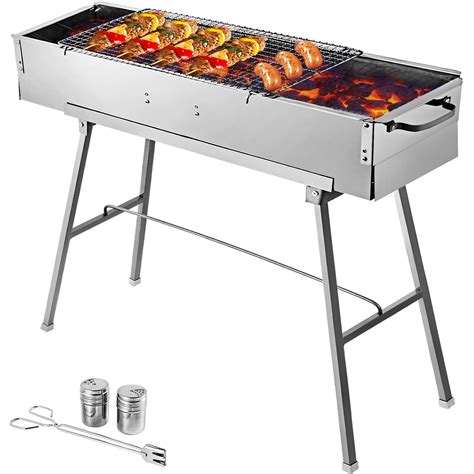 Barbecue Grills Stainless Steel Portable Camping 1 Pcs Silver 倉