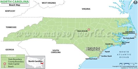 North Carolina Beaches Map Best Beaches In North Carolina Nc North
