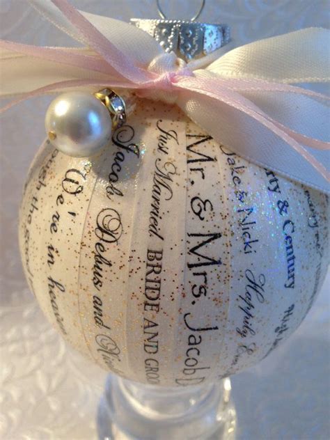 Find thoughtful wedding gift ideas such as personalized maple cutting board, mr & mrs how to pinpoint a perfect wedding gift (on or off registry). Personalized Wedding Ornament, Christmas Ornament, First ...