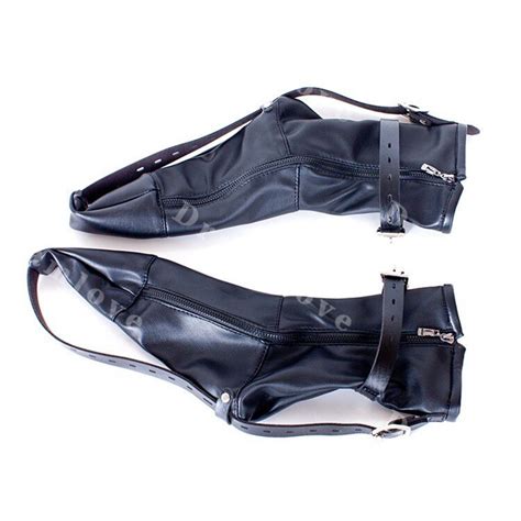One Pair Kinky Soft Leather Booties Female Foot Fetish Restraint Kit Costume In Sexy Costumes