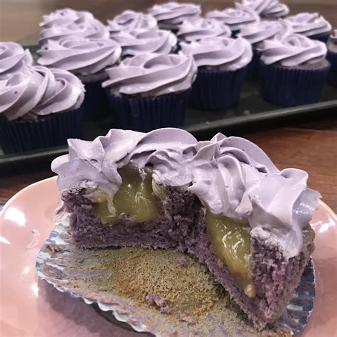Pour the mixture into a mug greased with butter then add the margarine, egg, milk and vanilla. Homemade Filipino dessert. Ube cupcakes with Yema (condensed milk and egg yolks) filling.