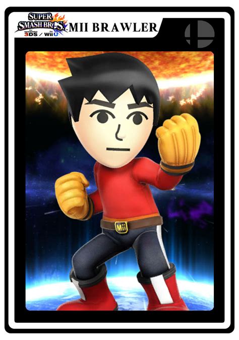 Mii Brawler Super Smash Bros 4 Amiibo Card By Big Z 2015 On Deviantart