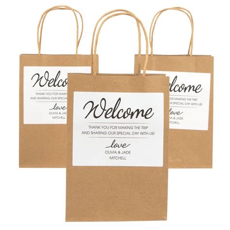 5 Hotel Welcome Bags Wedding Guest Bags Personalized Favors