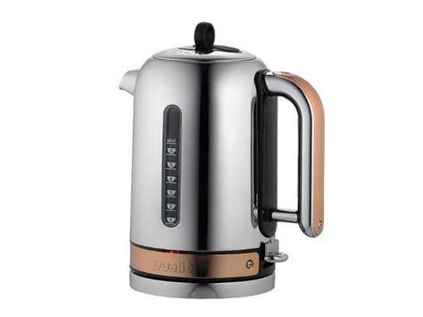 copper kettle dualit kettles classic toaster finish quiet water colour hard independent slice tea lakeland limescale