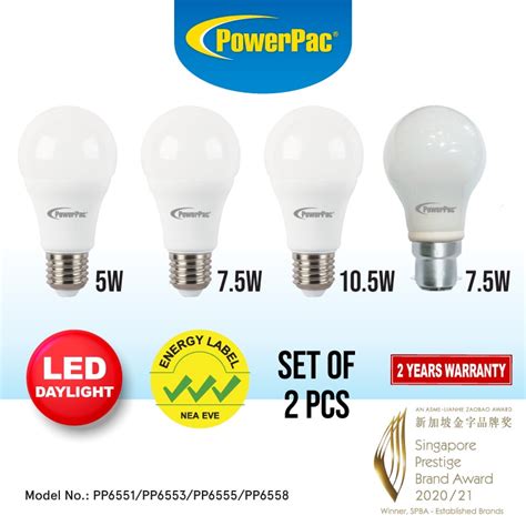 Powerpac Led Bulb Led Light X2 55w 105w E27b22 Pp6551 Pp6553