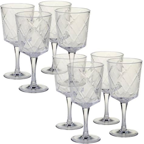 Certified International 8 Piece 13 Oz Clear Acrylic Goblet Glass 20428set 8 The Home Depot