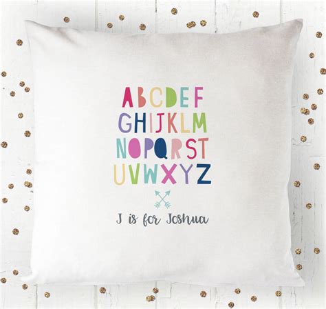 personalised alphabet cushion cover by chips and sprinkles