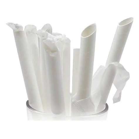 Paper Straws Sharp End Plain White 100s Peng Kee Enterprise